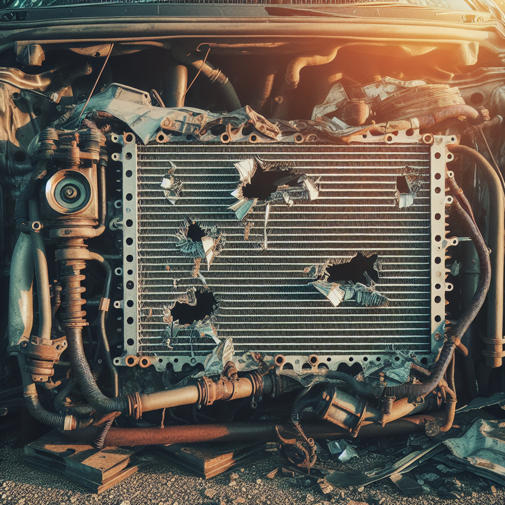 Damaged Or Punctured Condenser Due To Road Debris